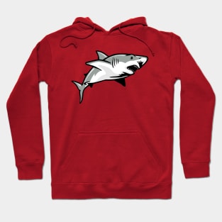 Great White Shark Swimming Logo Hoodie